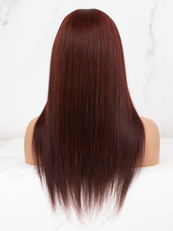 18" Red Brown Human Hair Headband Wig -CFS013