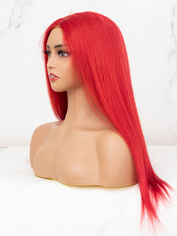 20" Bright Red Lace Frontal Wig -CFS017