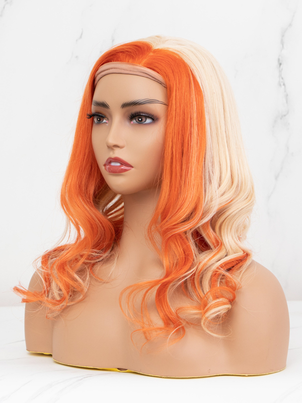 16" Halloween Orange Creamsicle Headband Wig -CFS019