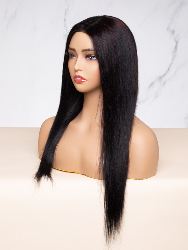 20" Dark Black Lace Frontal Wig -CFS033