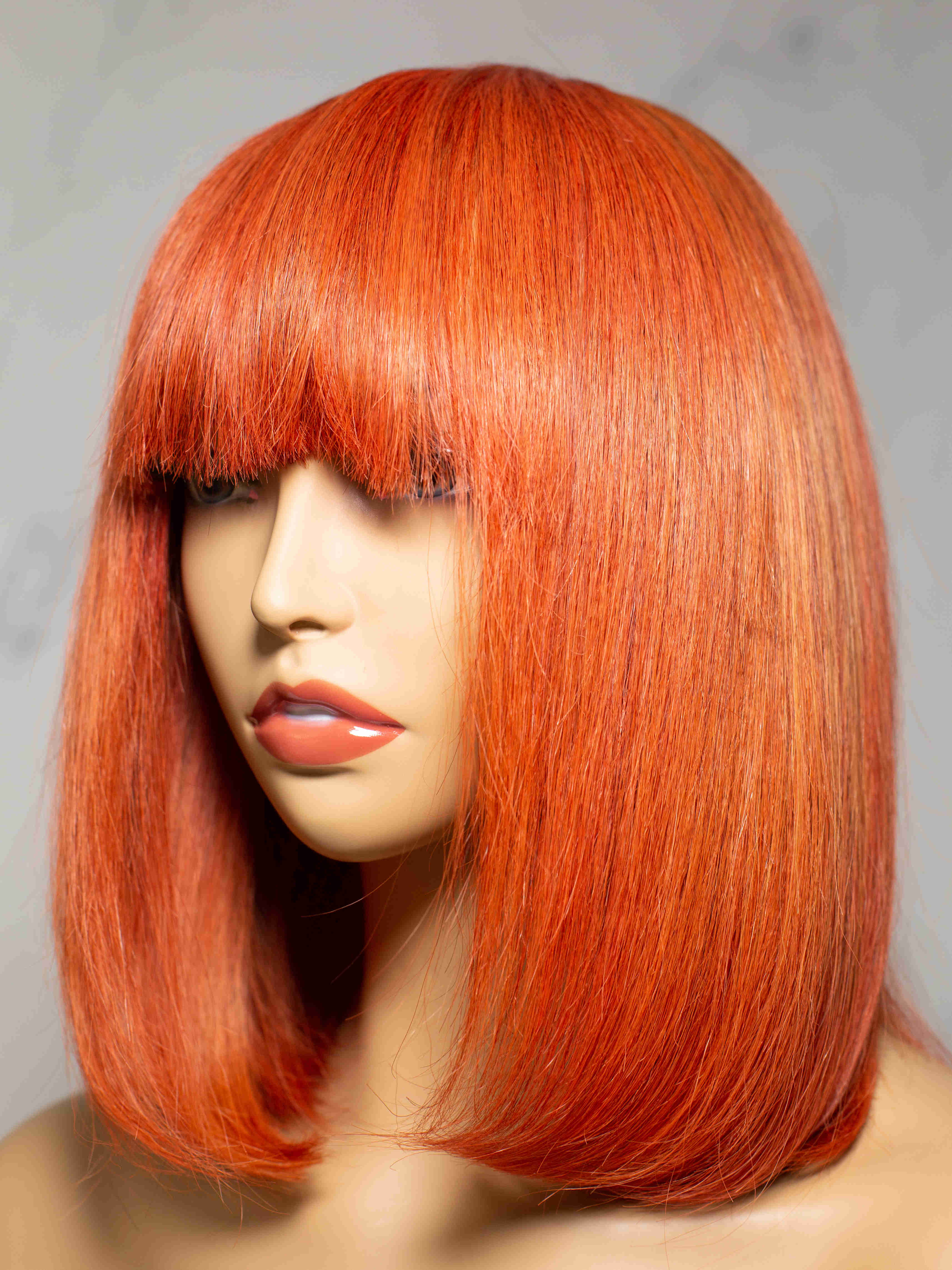 12" Orange Red Bangs Wig -CFS037