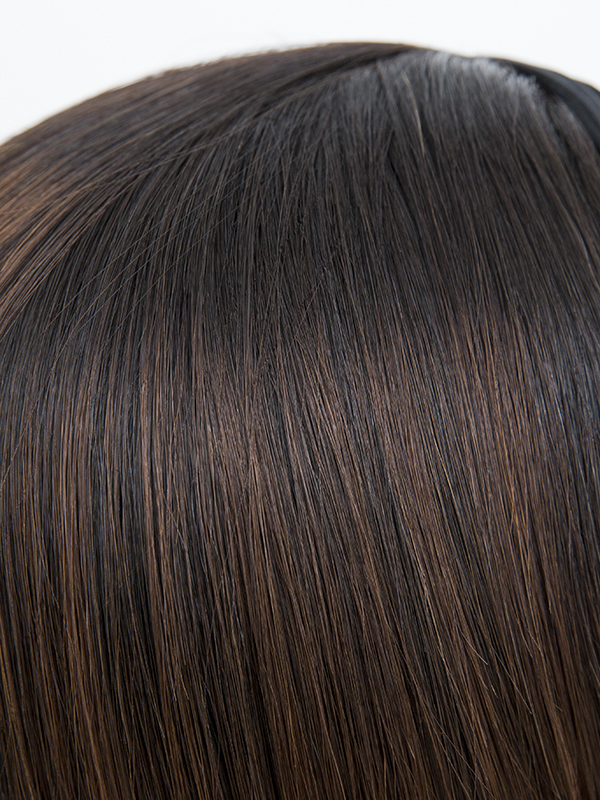 Dark Brown Tone With Highlights Silky Straight Headband Wig
