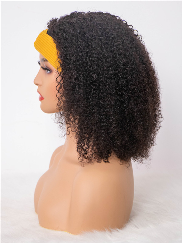 Skylar- Natural Curly Human Hair Headband Bob Wig