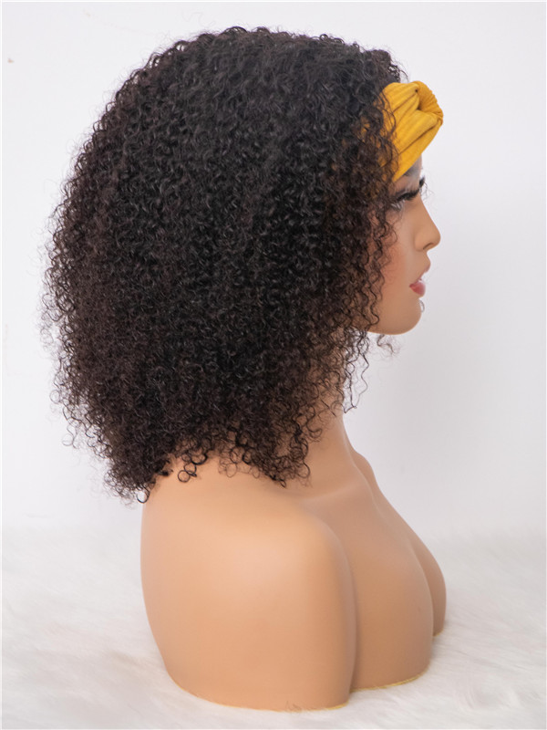 Skylar- Natural Curly Human Hair Headband Bob Wig