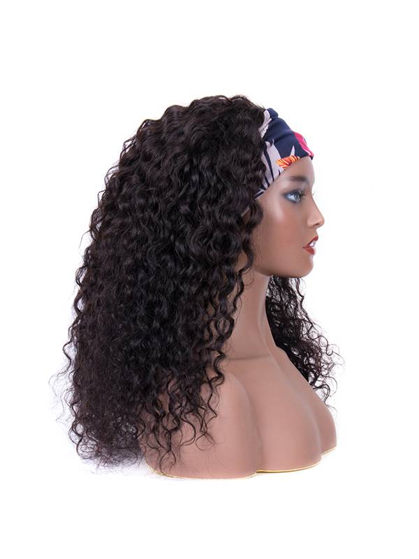 Lia - Water Wave Human Hair Headband Wig - Click Image to Close