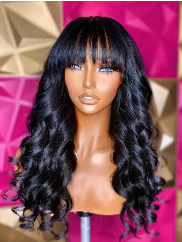 Classic Body Wave Human Hair Wig with Bangs