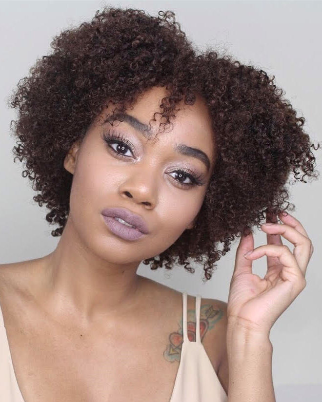 Brown Natural Curly Coils Beginner Wig with bang