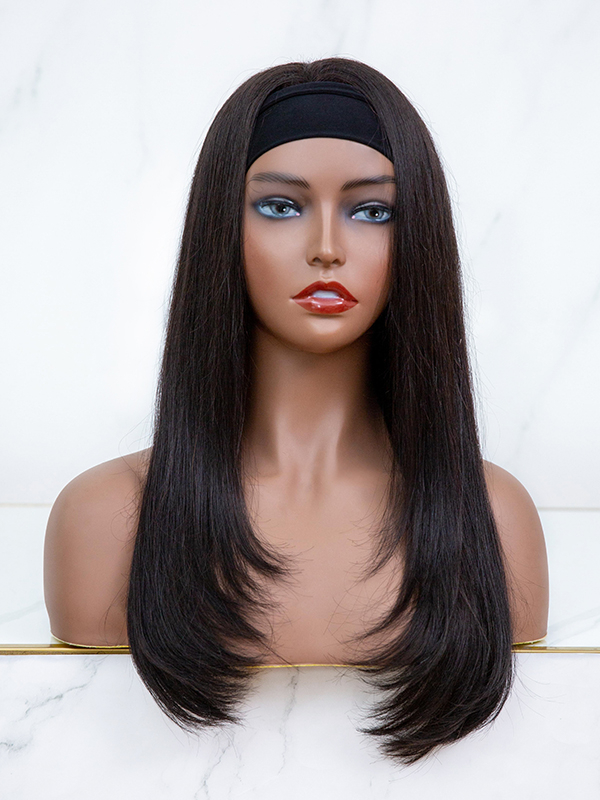 Signature Styles Collection - Trendy layered Human Hair Headband Wig