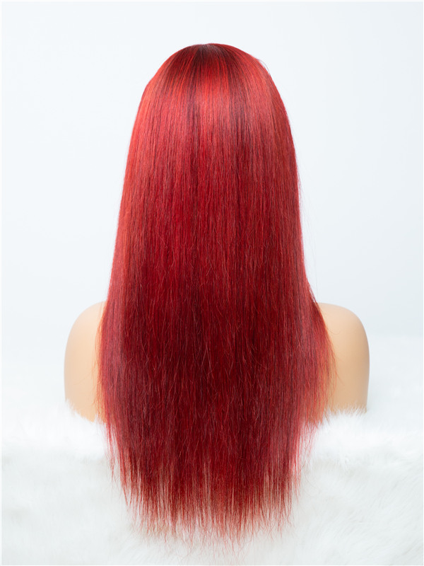 Signature Styles Collection - Retro Ruby Red Straight Human Hair Headband Wig