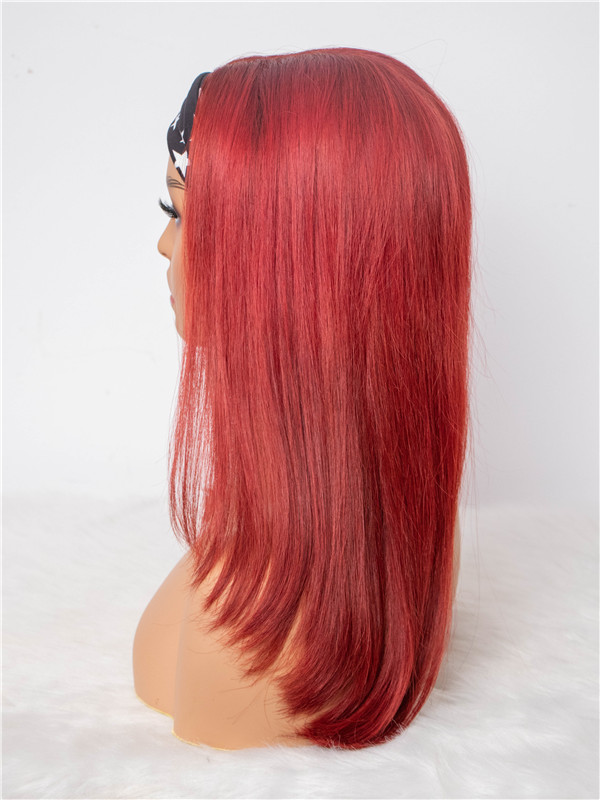 Signature Styles Collection - Trendy Red Layered Human Hair Headband Wig