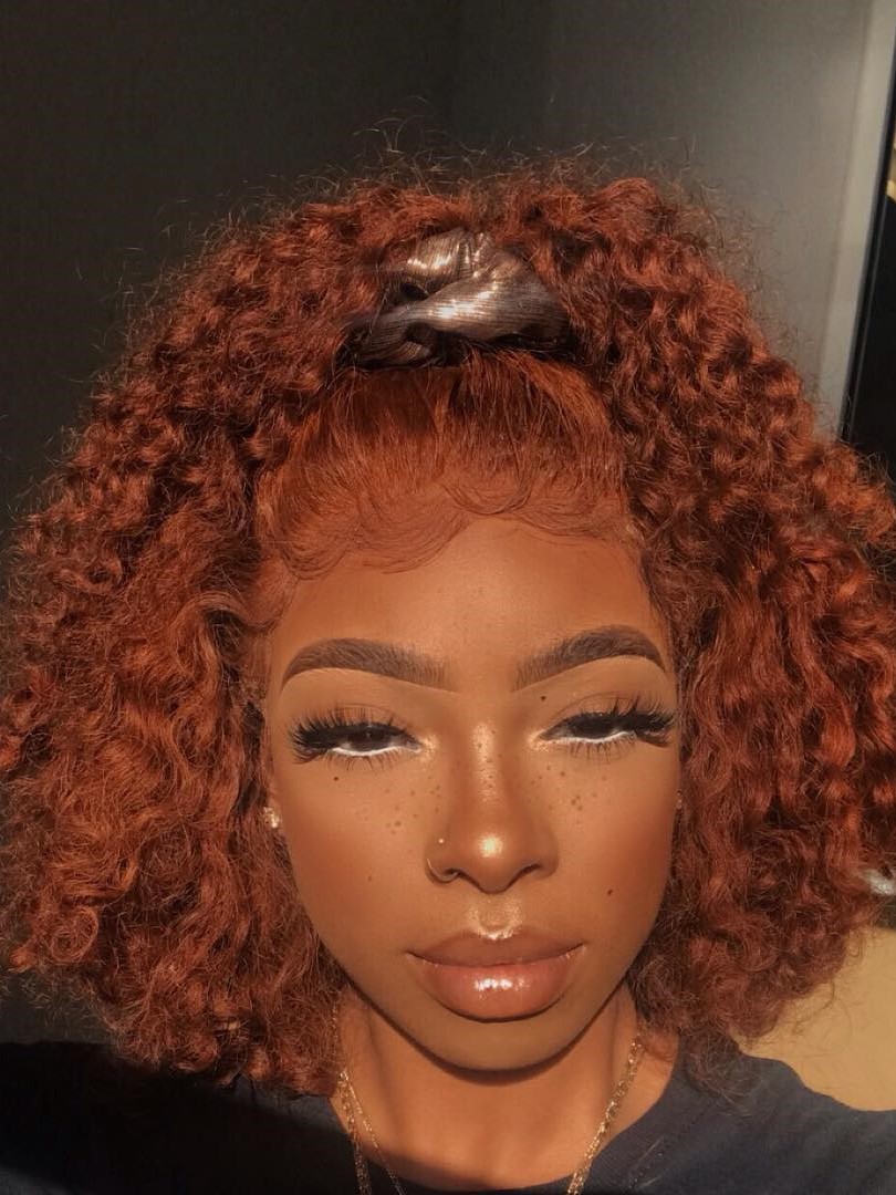 Chilli - Burnt Orange Natural Curly Lace Front Wig
