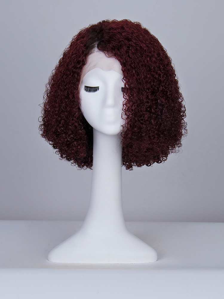 Burgundy Lush Side Part Curly Lace Front Wig