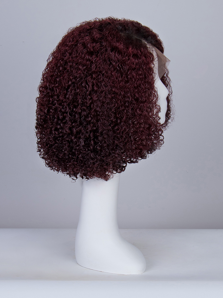 Burgundy Lush Side Part Curly Lace Front Wig