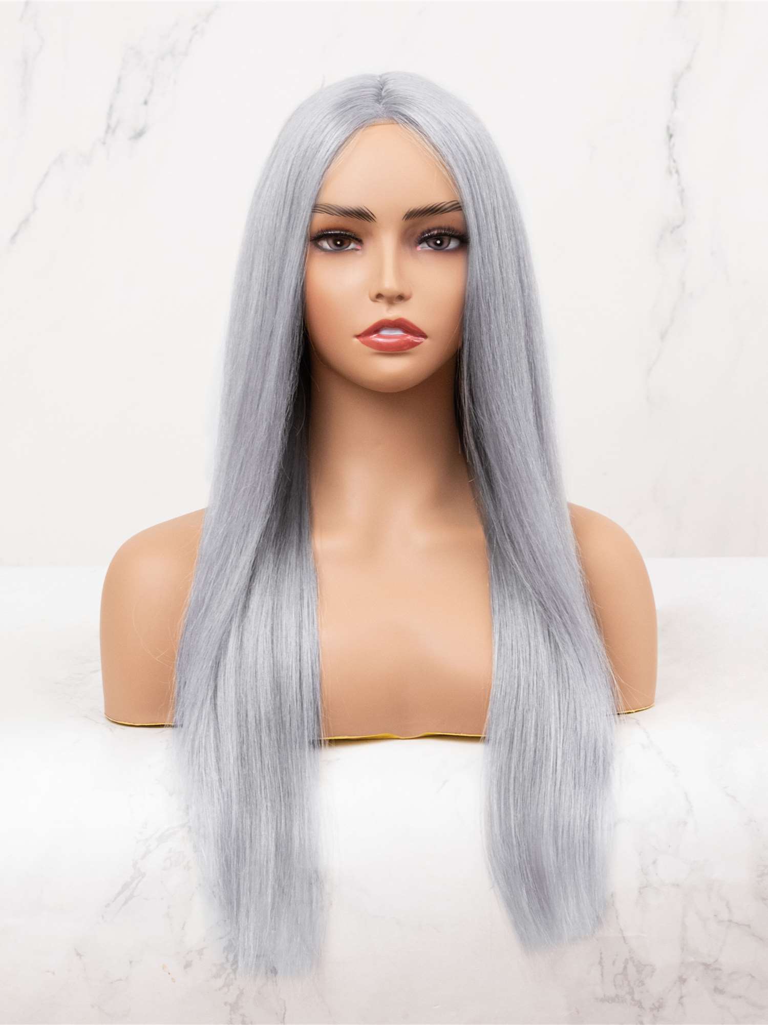 Silver Blonde Color Straight Lace Front Wig