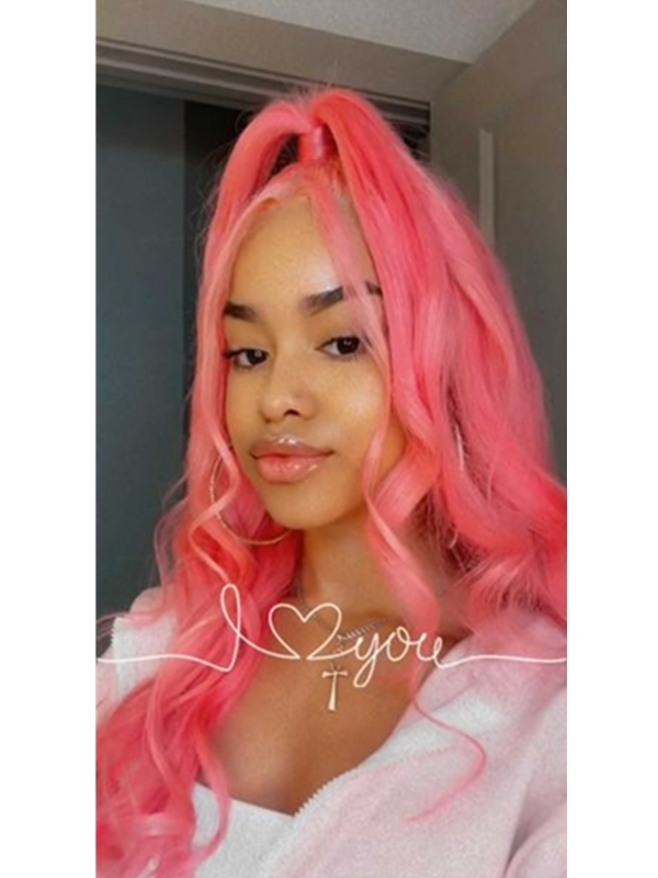 Laniikay - Pretty Pink Lace Front Wig with Half Up Ponytail